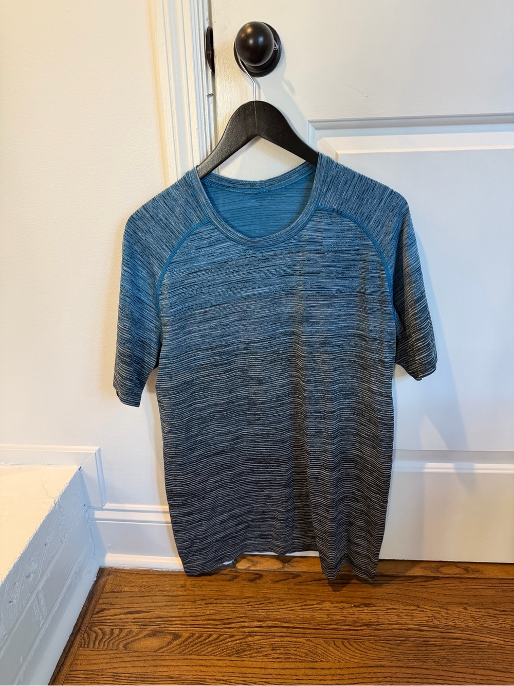 lululemon athletica Blue Heathered Short-Sleeve Athletic Tee